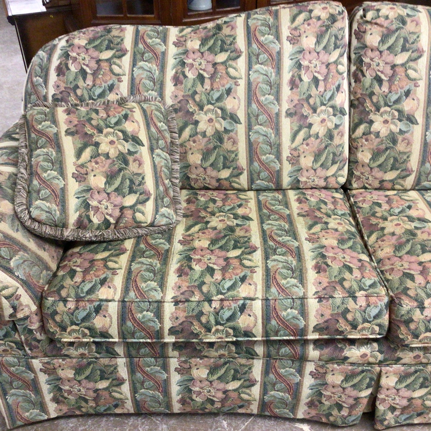 White and Green Floral Couch