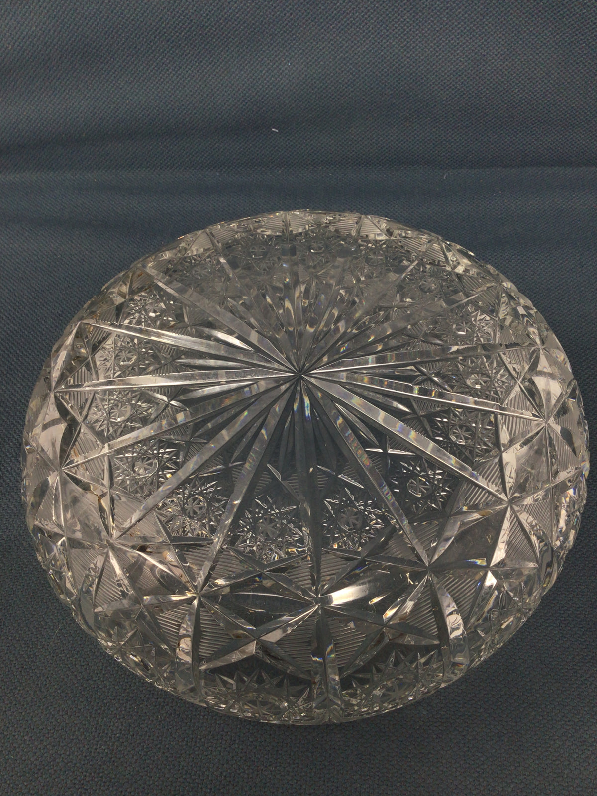 Heavy Pinwheel Cut Crystal Bowl
