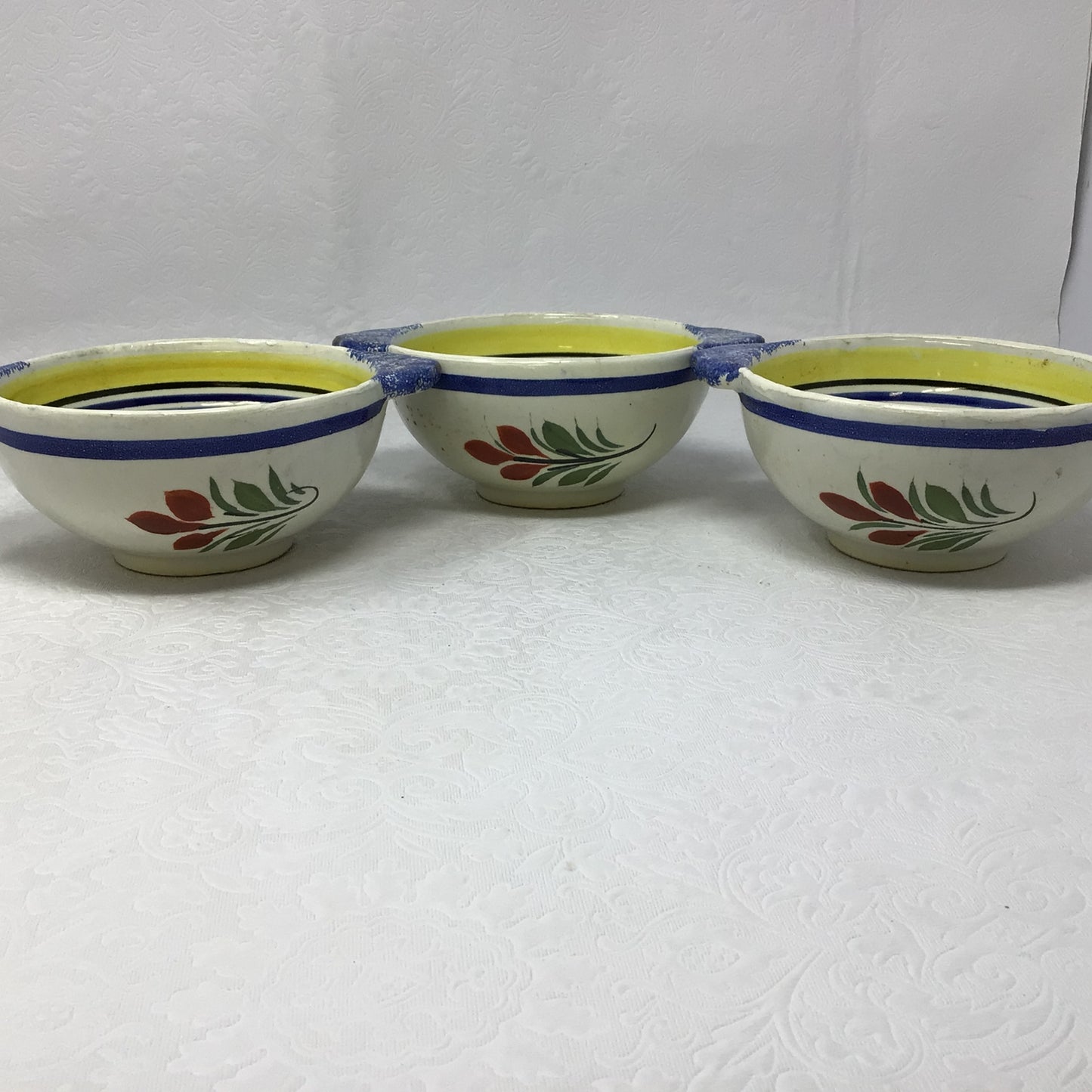 Set of 3 Henriot Quimper French Porridge Bowls