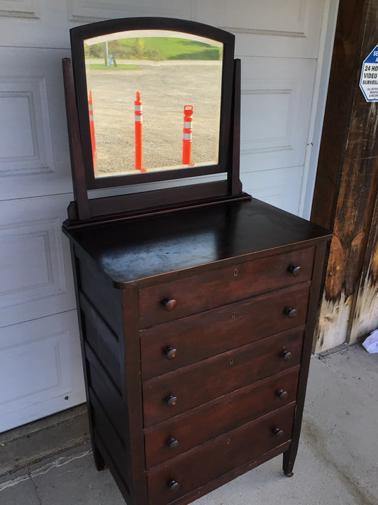 Vintage Highboy Dresser with Mirror