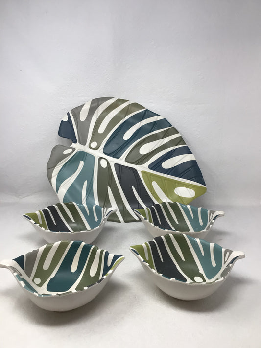 Outdoor Serving Tray with 4 Bowls