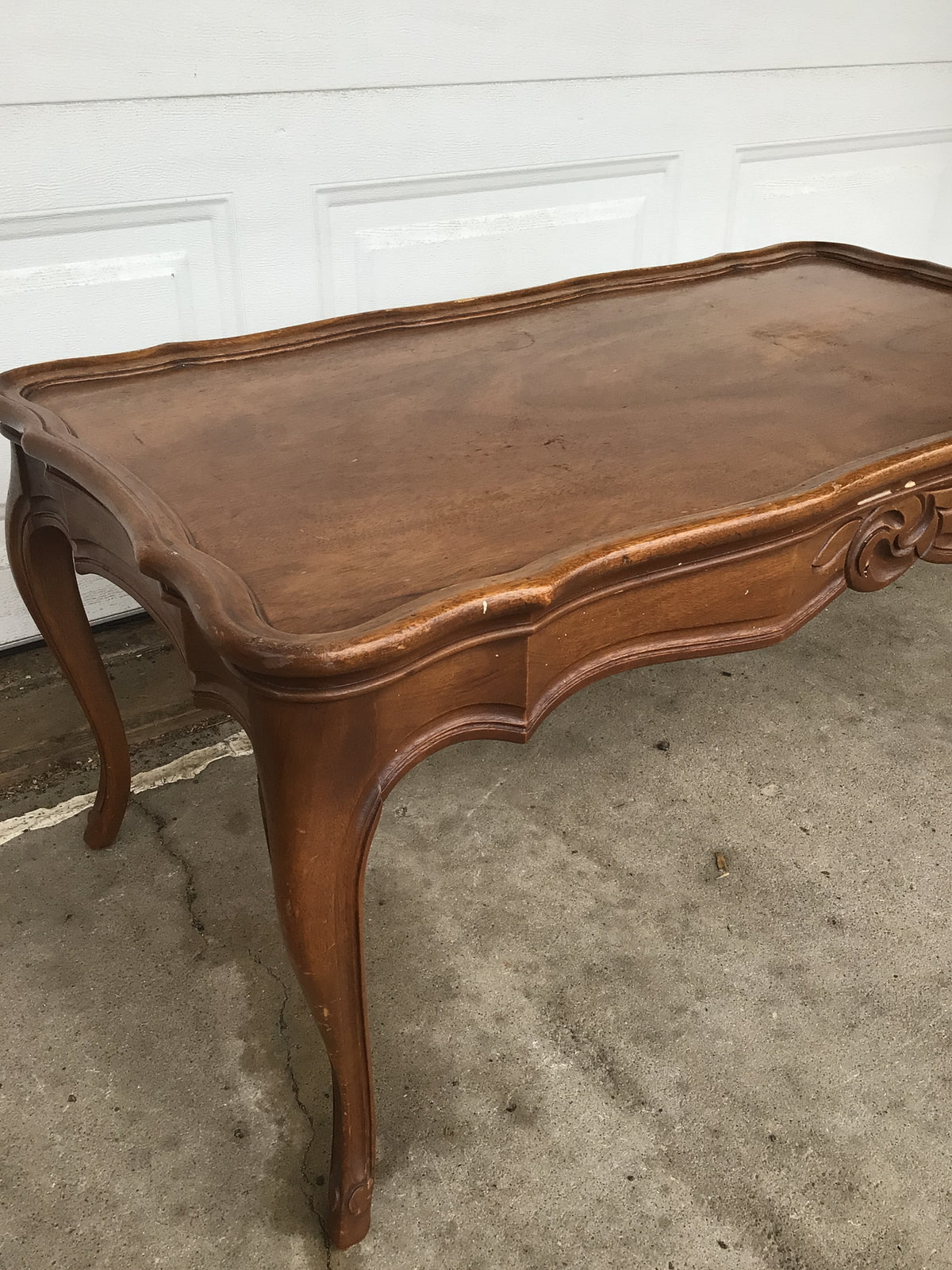 Vintage French Provincial Carved Wood Coffee Table