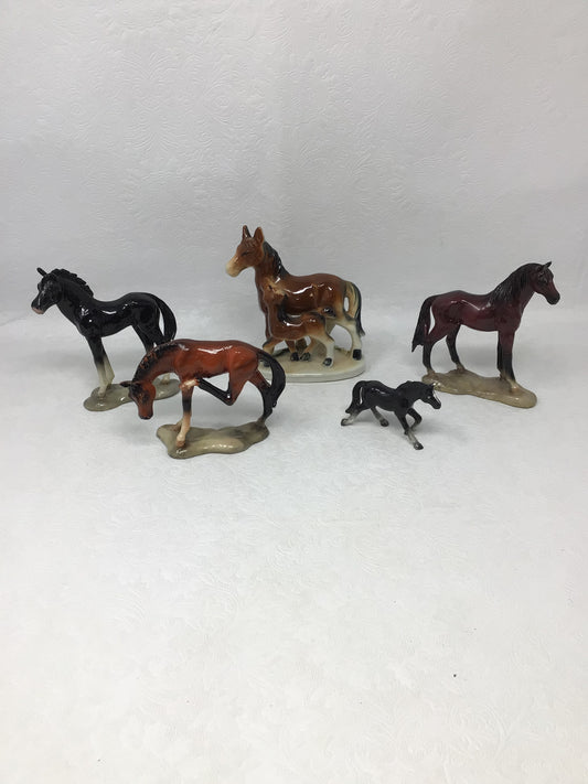 Set of 5 Horse Figurines