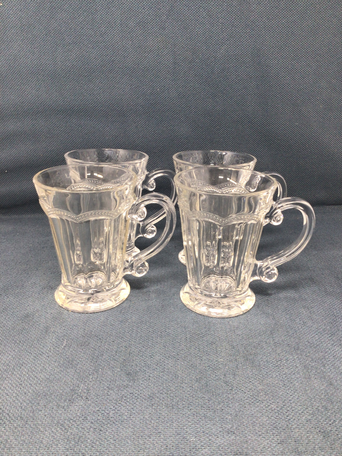 Set of 4 Vintage Chantilly Glass Mugs
