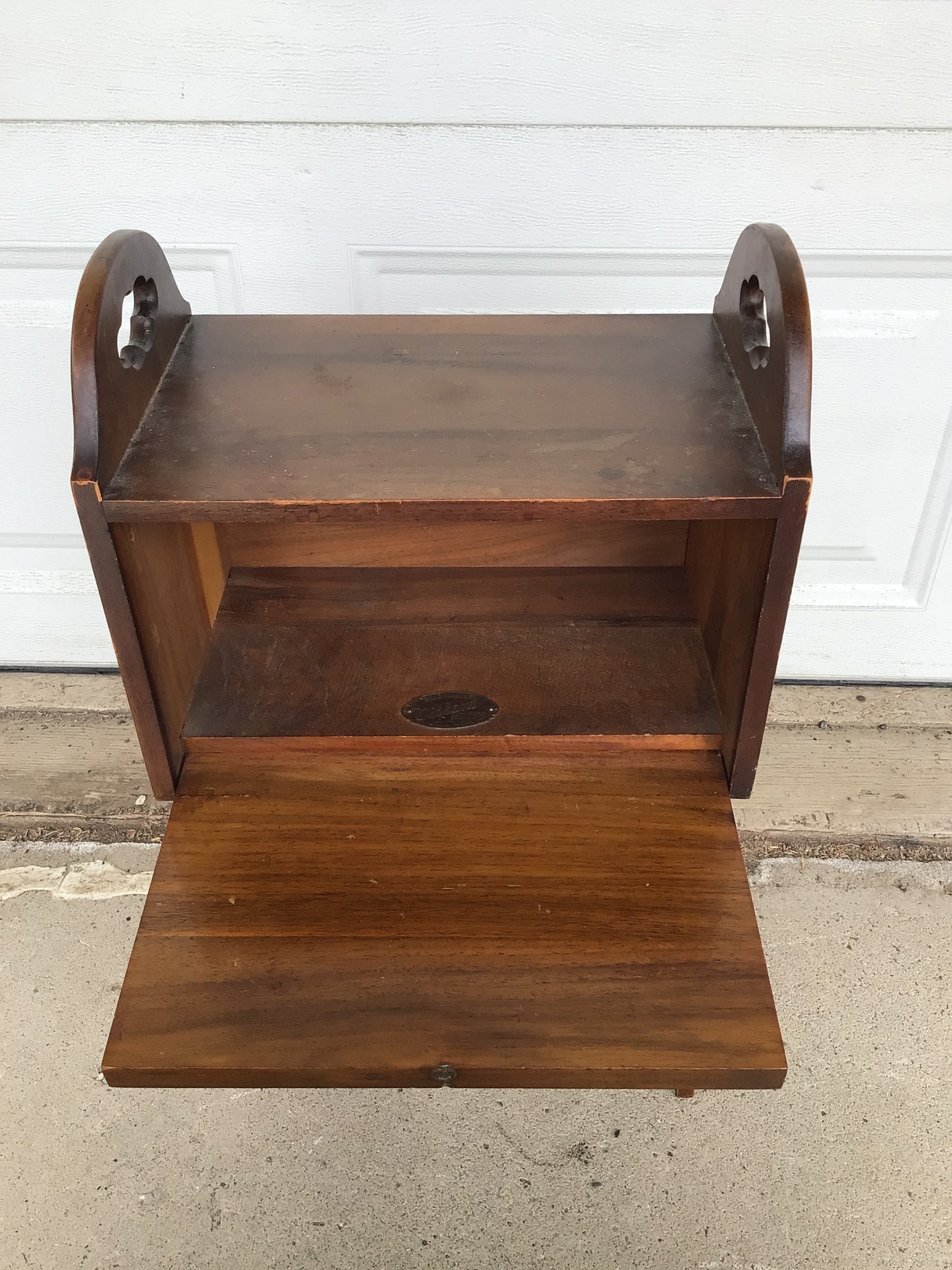 Vintage Solid Walnut Humidor Cigar Box