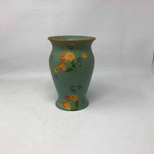 Croma Shaped Floral Pottery Vase