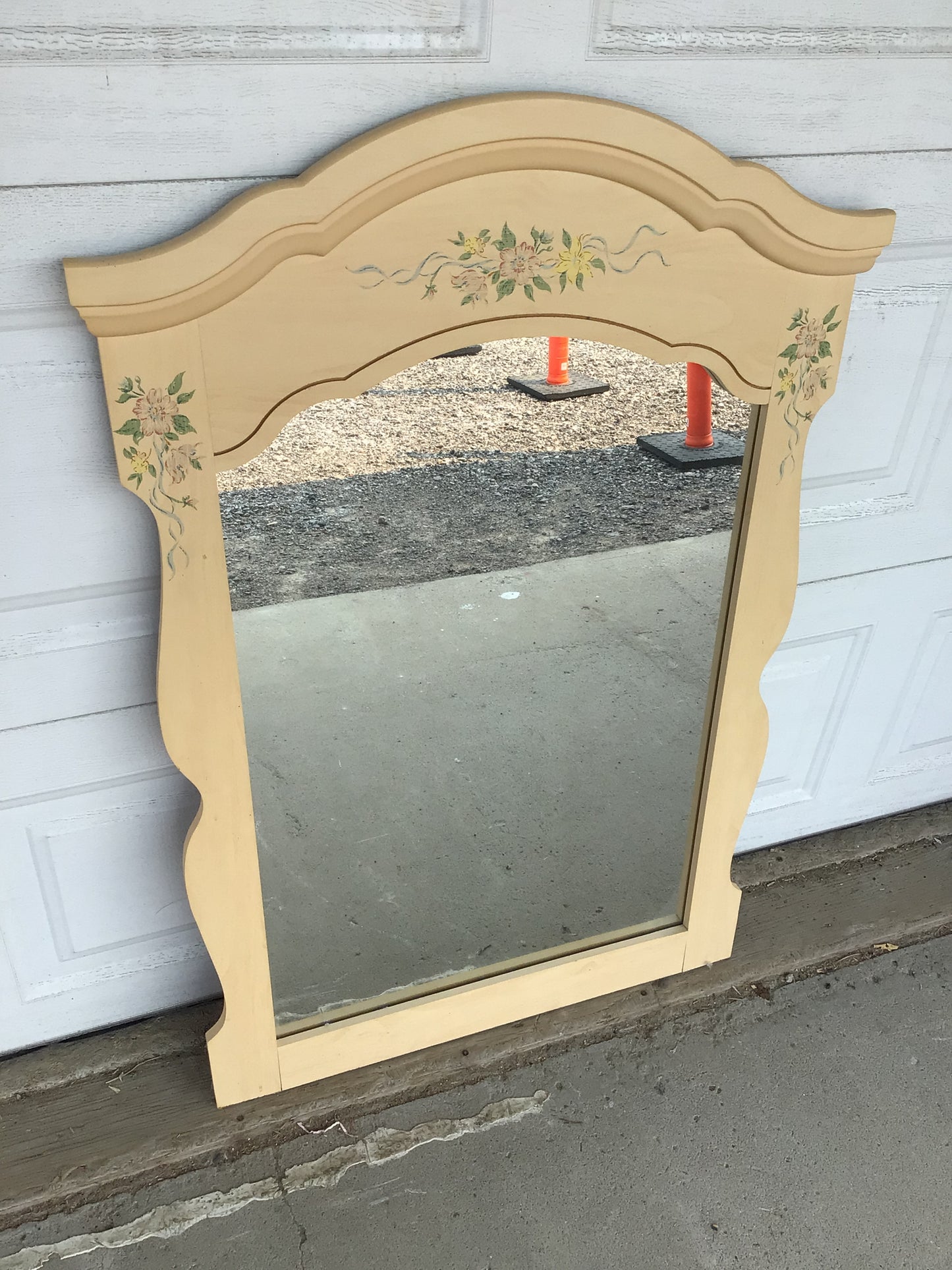Large Hand Painted Flower Mirror