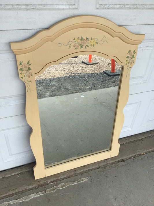 Large Hand Painted Flower Mirror