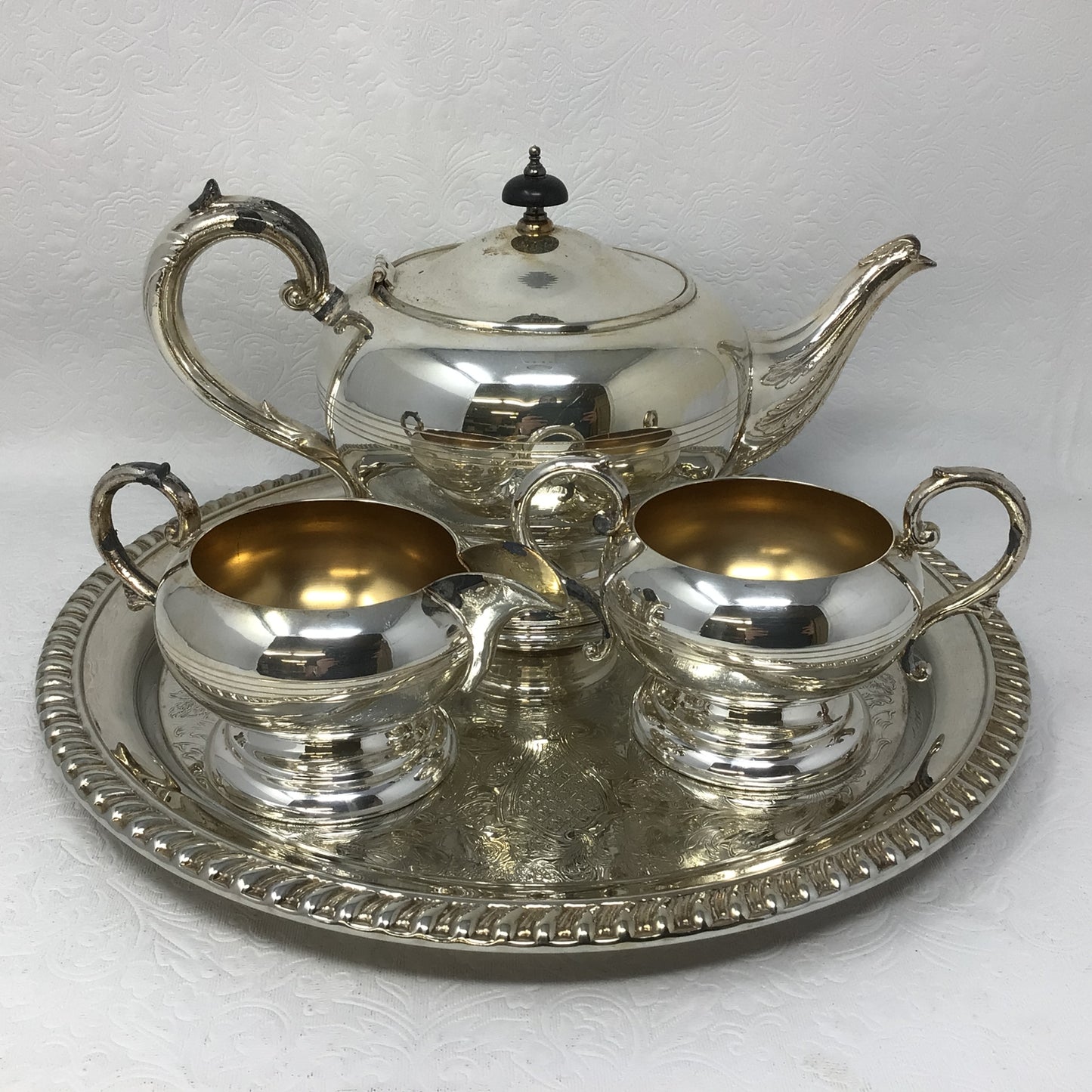 Vintage 4 Piece Silver Tea Serving Set