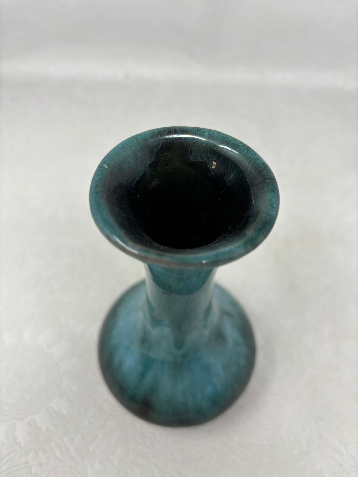 Blue Mountain Pottery Blue and Black Drip-Glaze Bud Vase