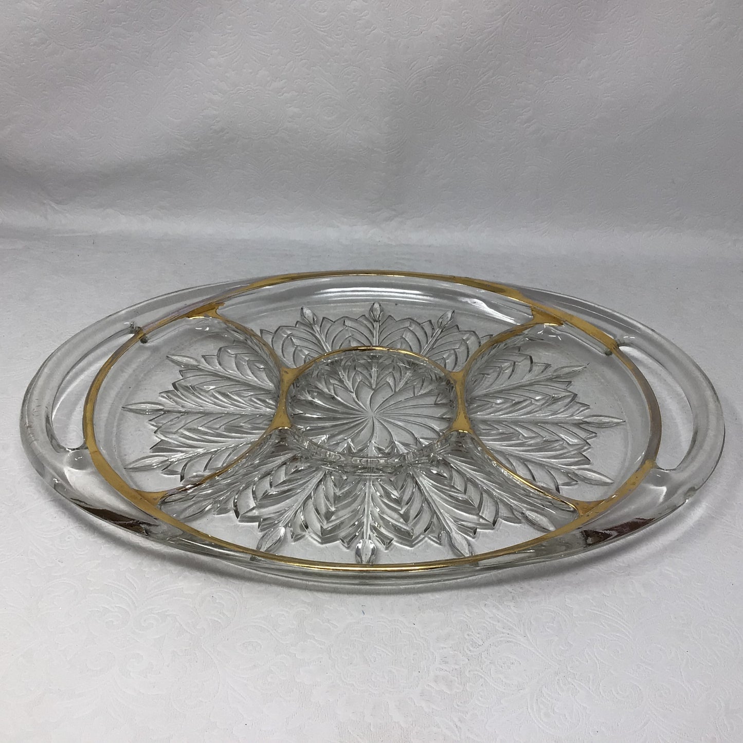 Vintage Jeanette Glass Relish Serving Platter