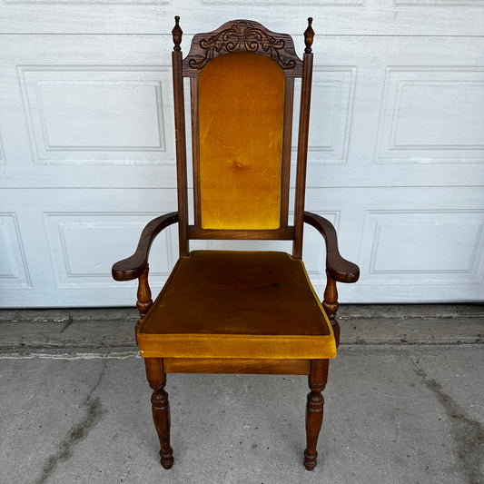 Vintage Yellow Cushioned Chair