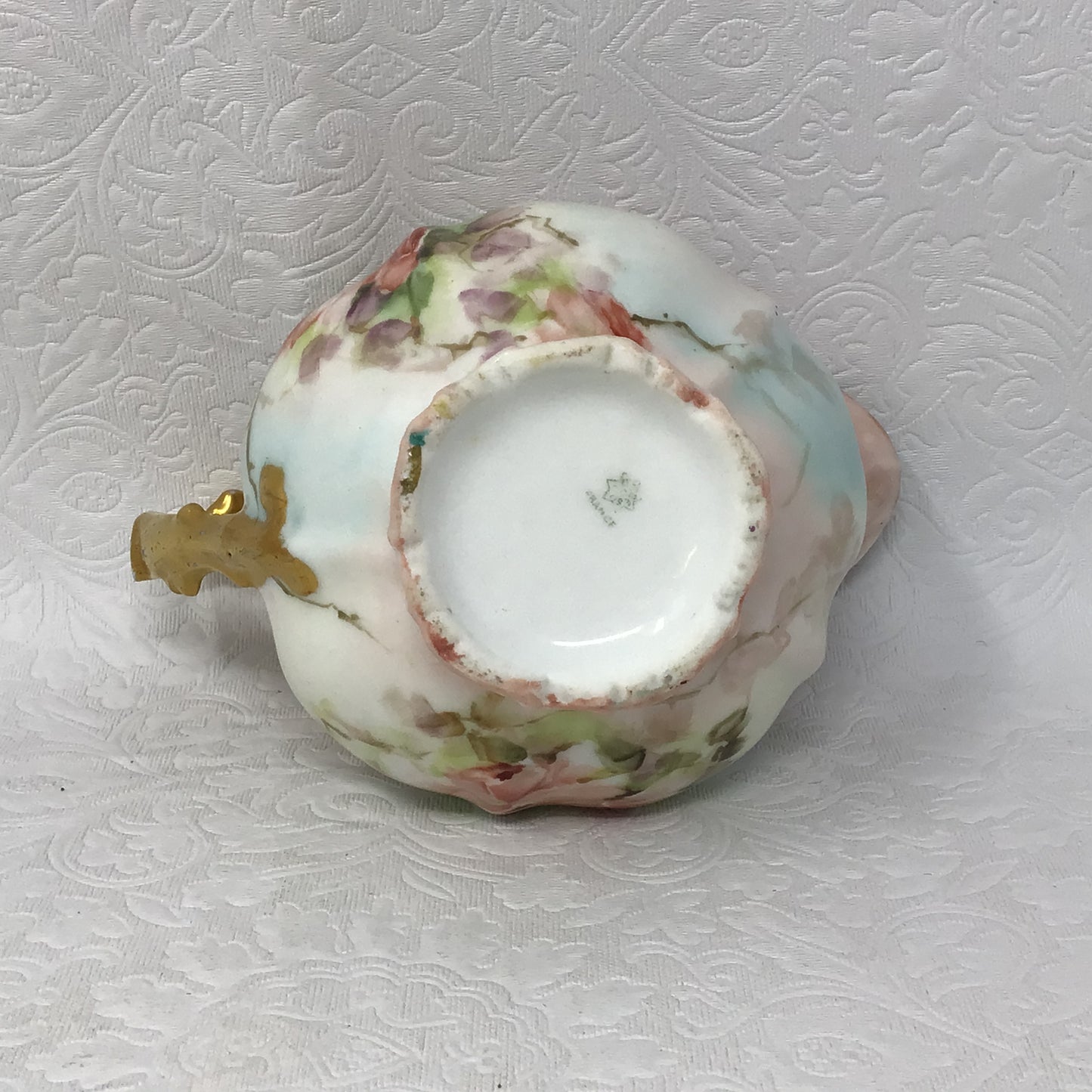 Antique Limoges France Porcelain Creamer With Floral Design