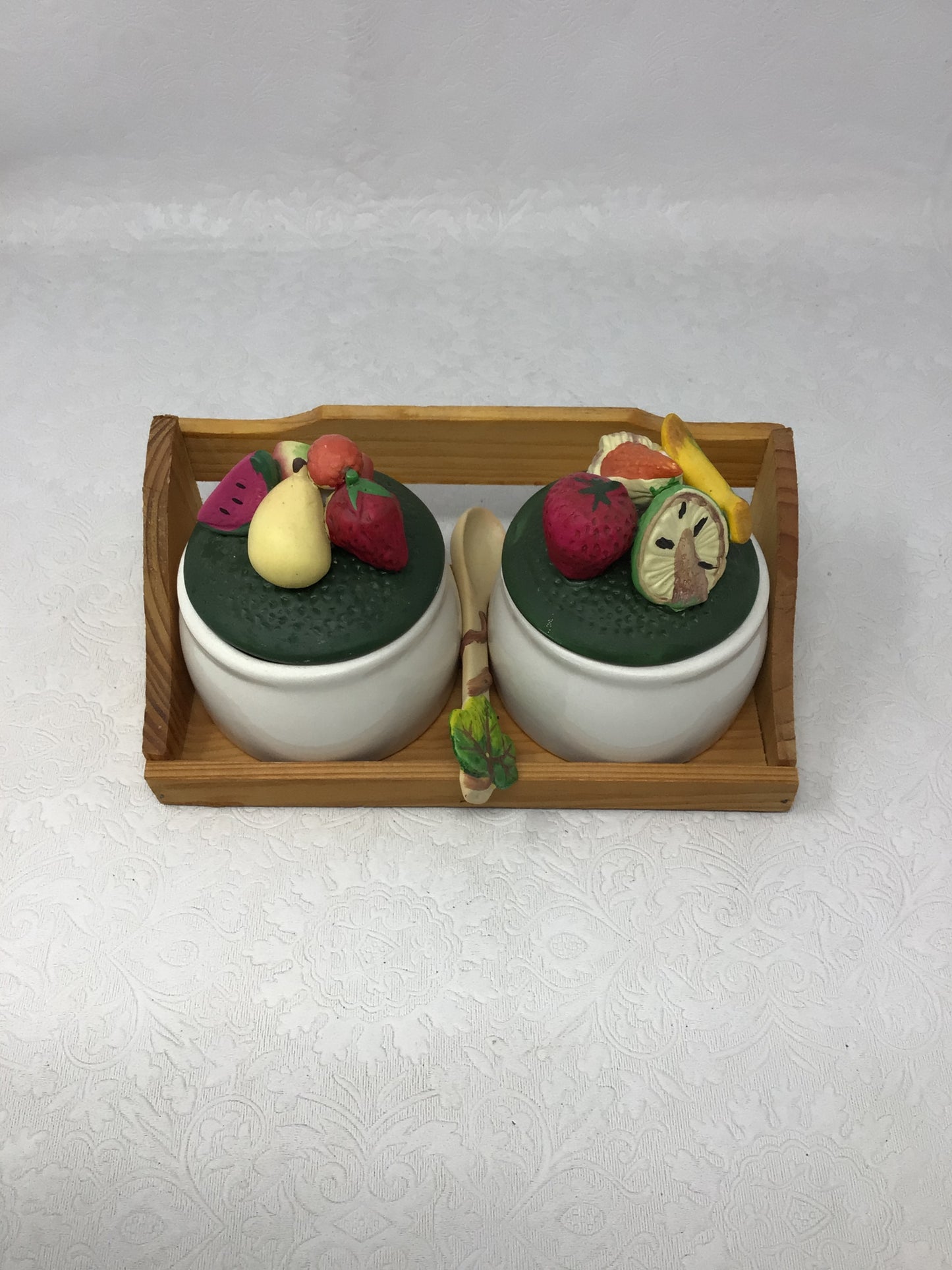 Mud Pie Ceramic Fruit Cream and Sugar Set