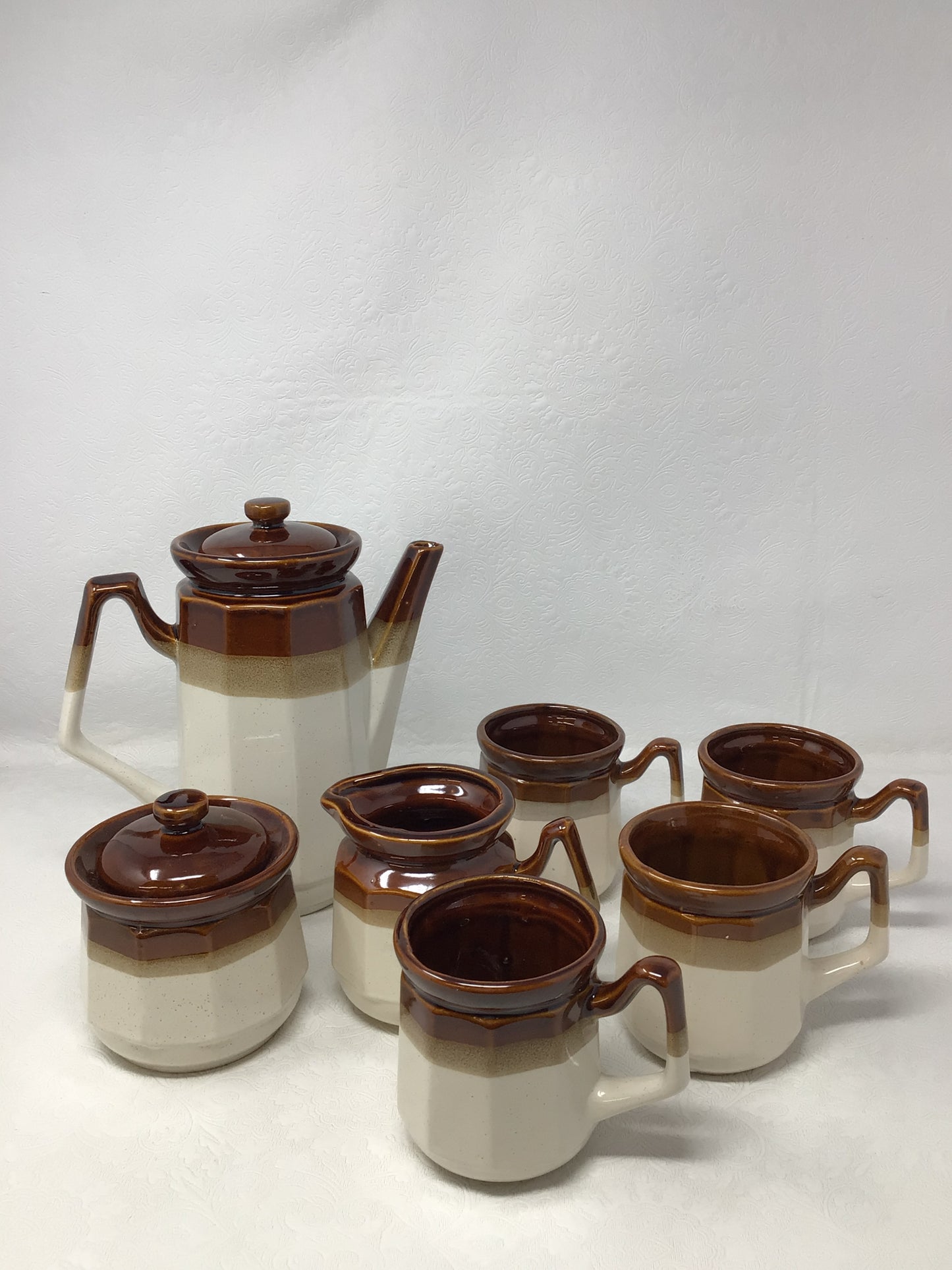 Brown Dip Pottery Tea Set