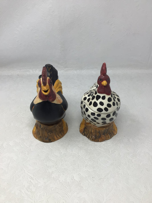 Delicate Sakura Hand Painted Roosters