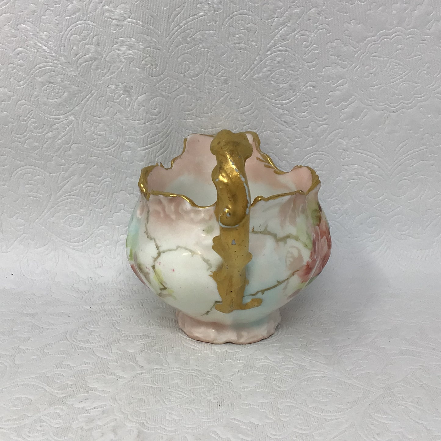 Antique Limoges France Porcelain Creamer With Floral Design