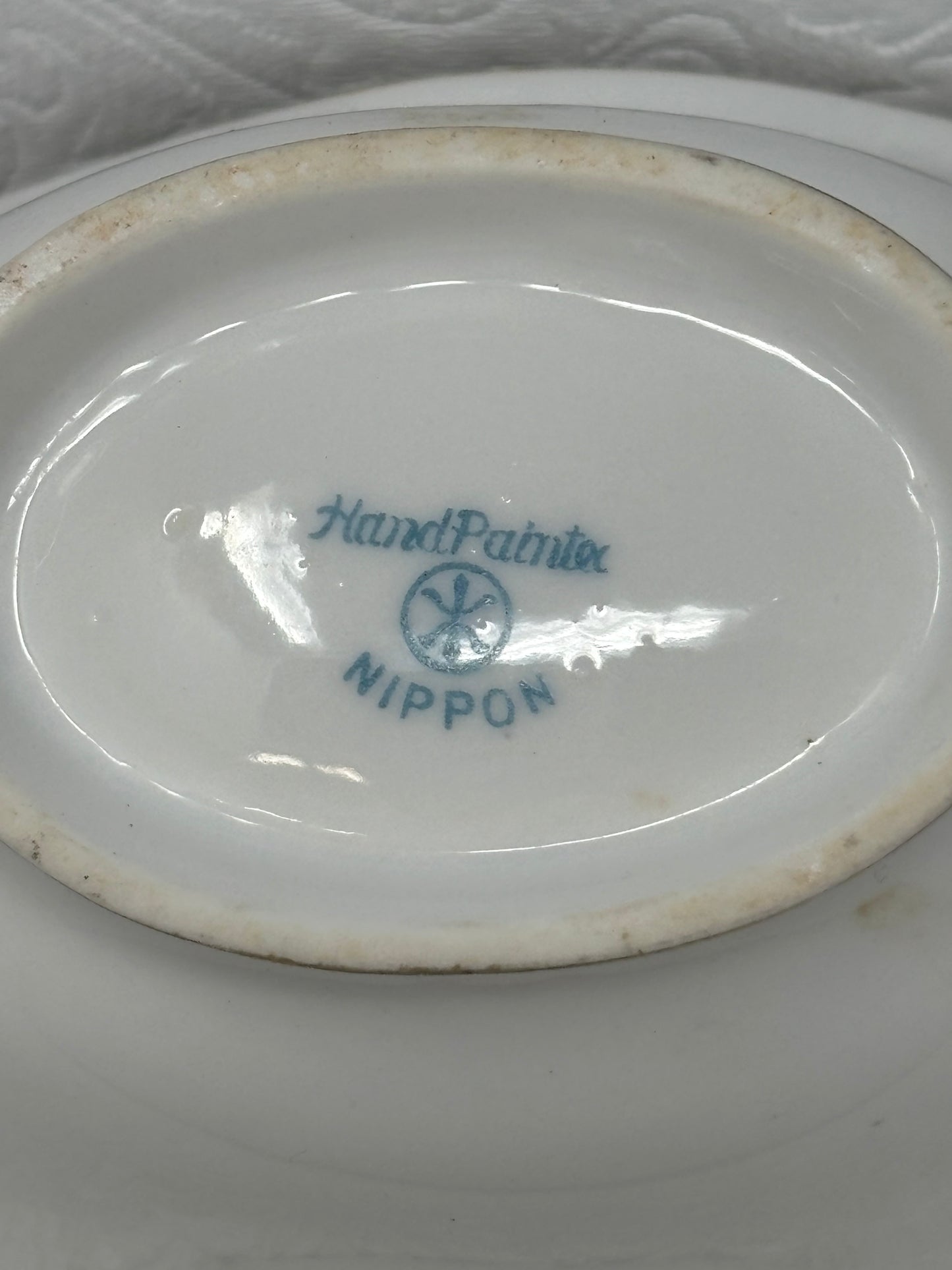 Vintage Nippon Hand Painted Floral Gravy Boat