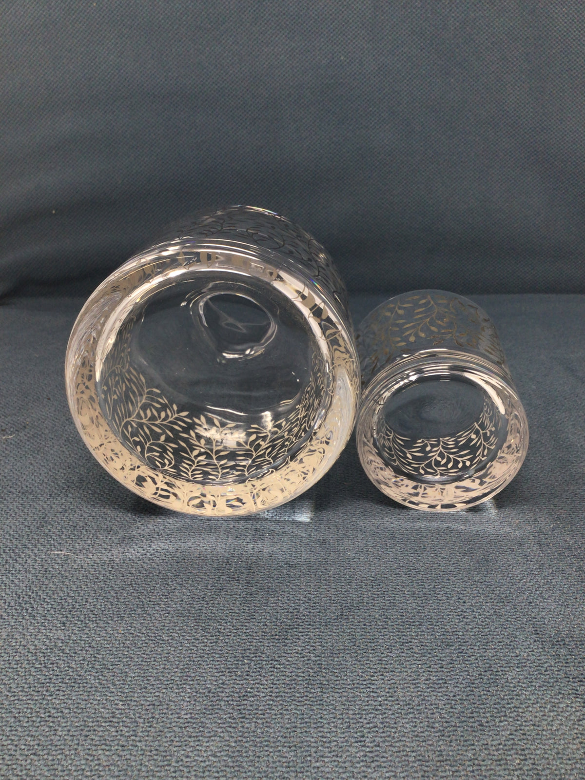 Glass and Pewter Vine Bedside Drink Set