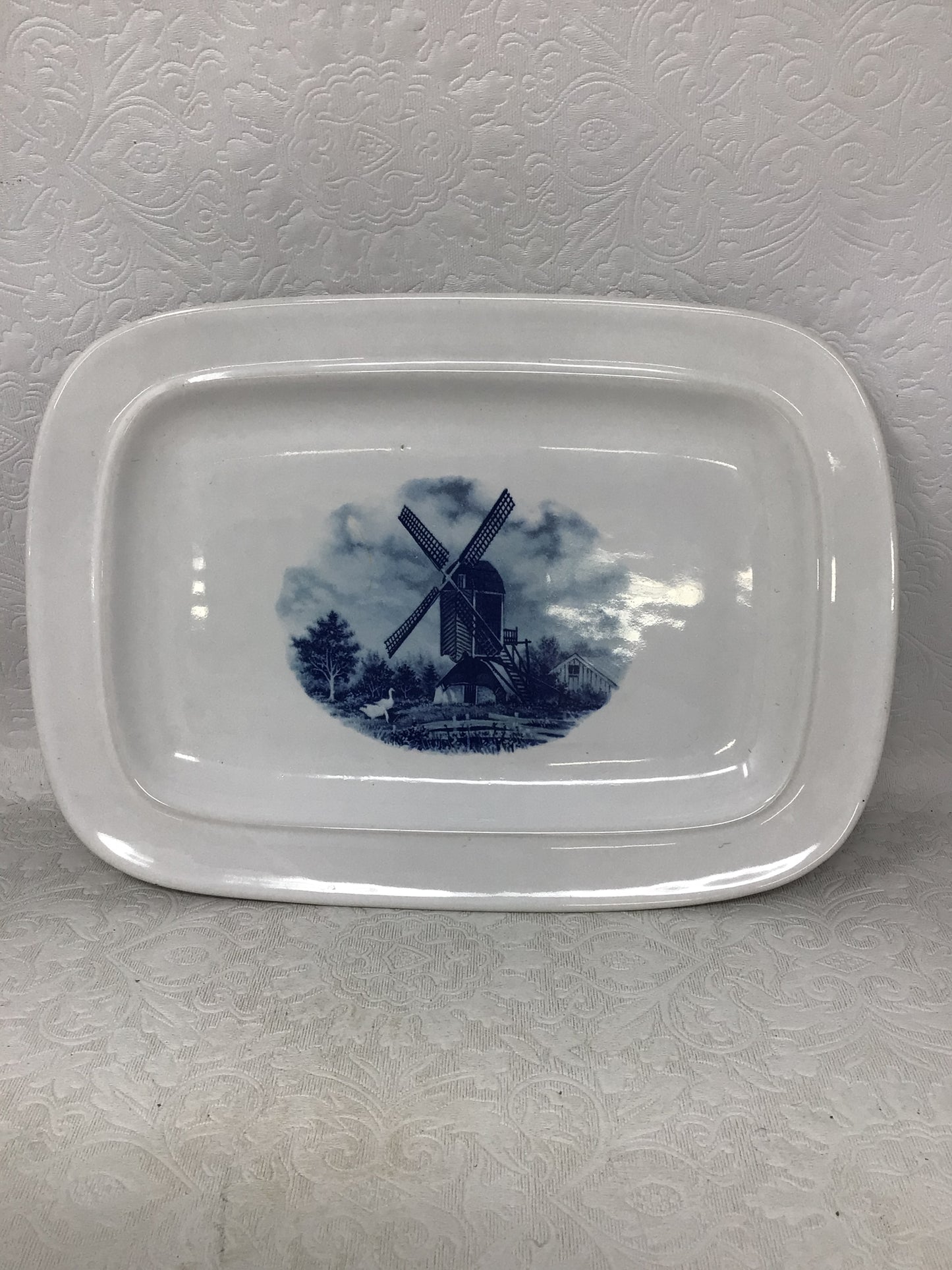 Delft Blue Windmill Plate