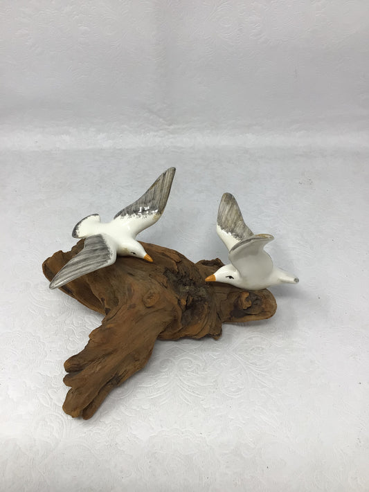 Vintage Driftwood Seagull Sculpture
