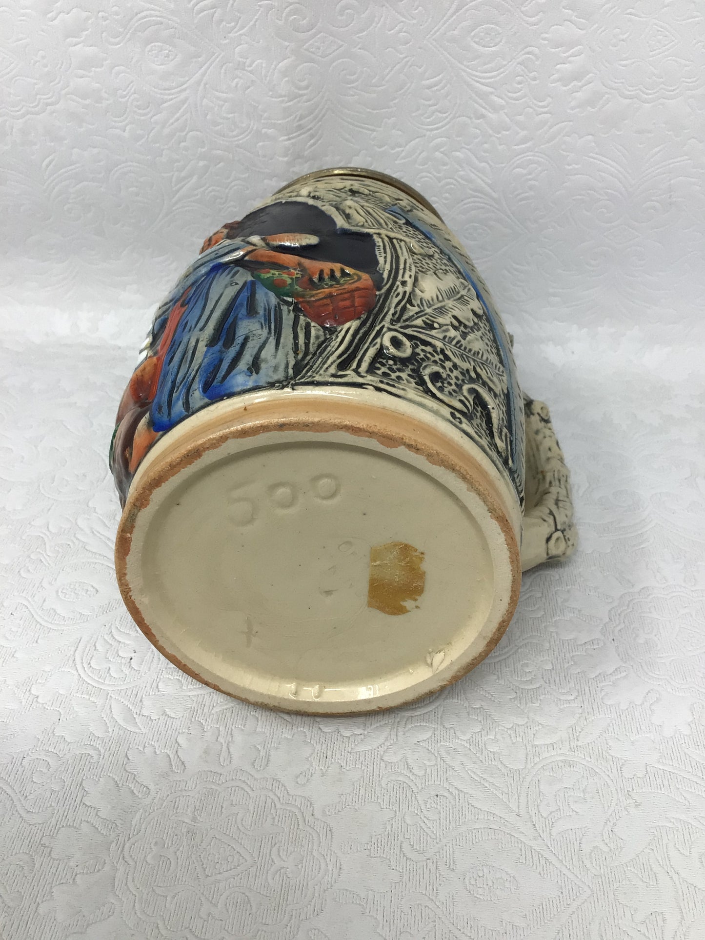 Vintage German Pewter Lidded Beer Stein
