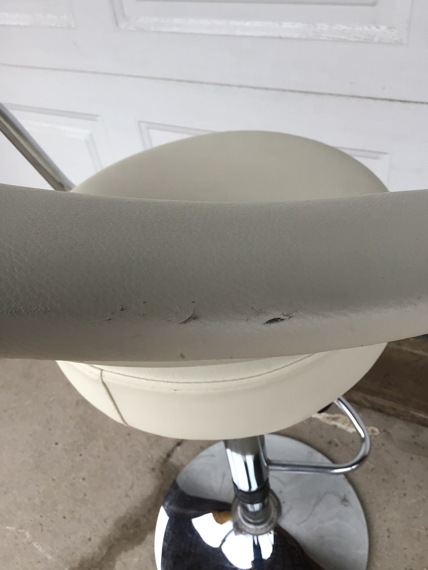 Bar Stool with White Cushion