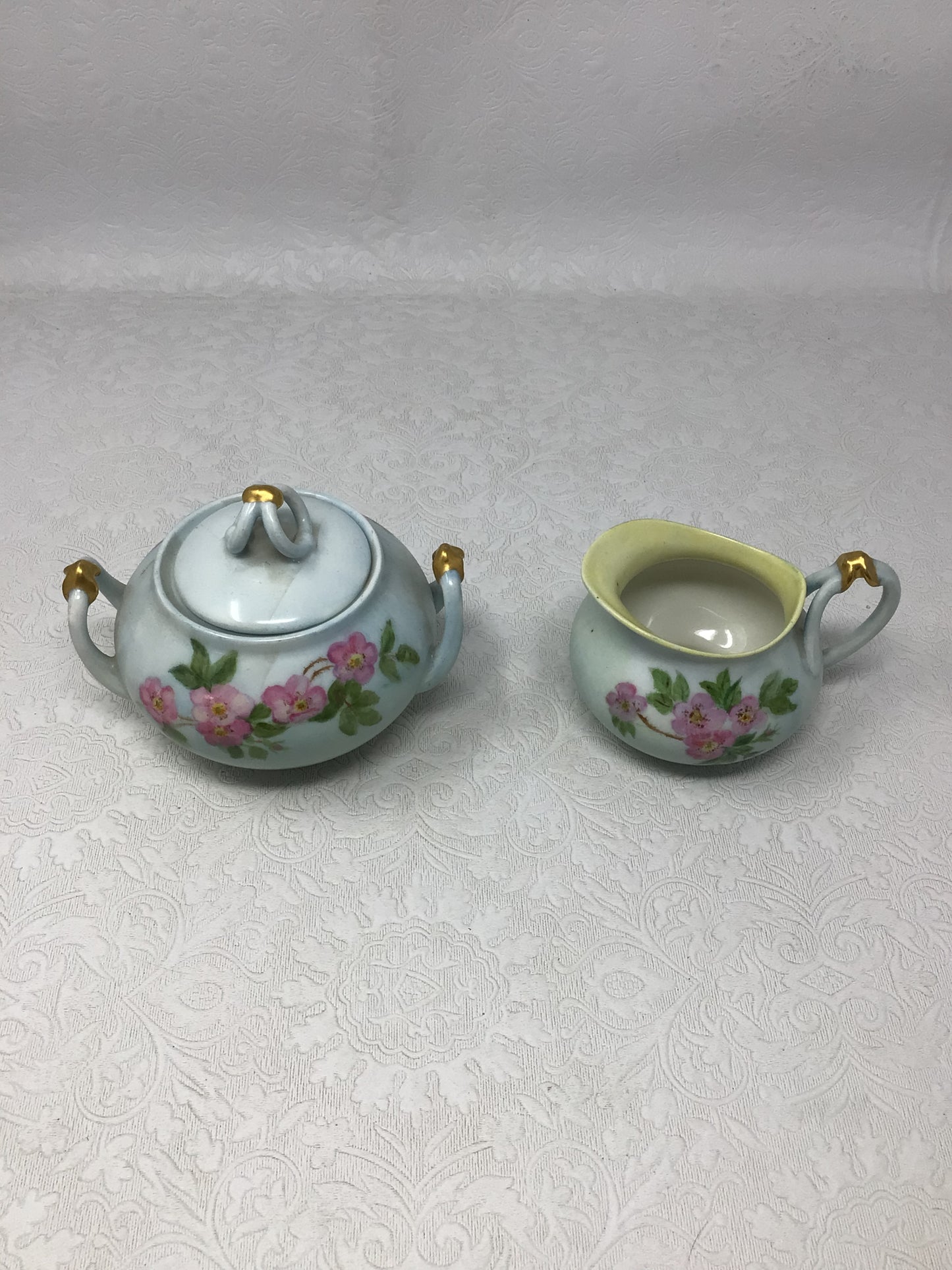 Limoges Sugar Bowl and Creamer