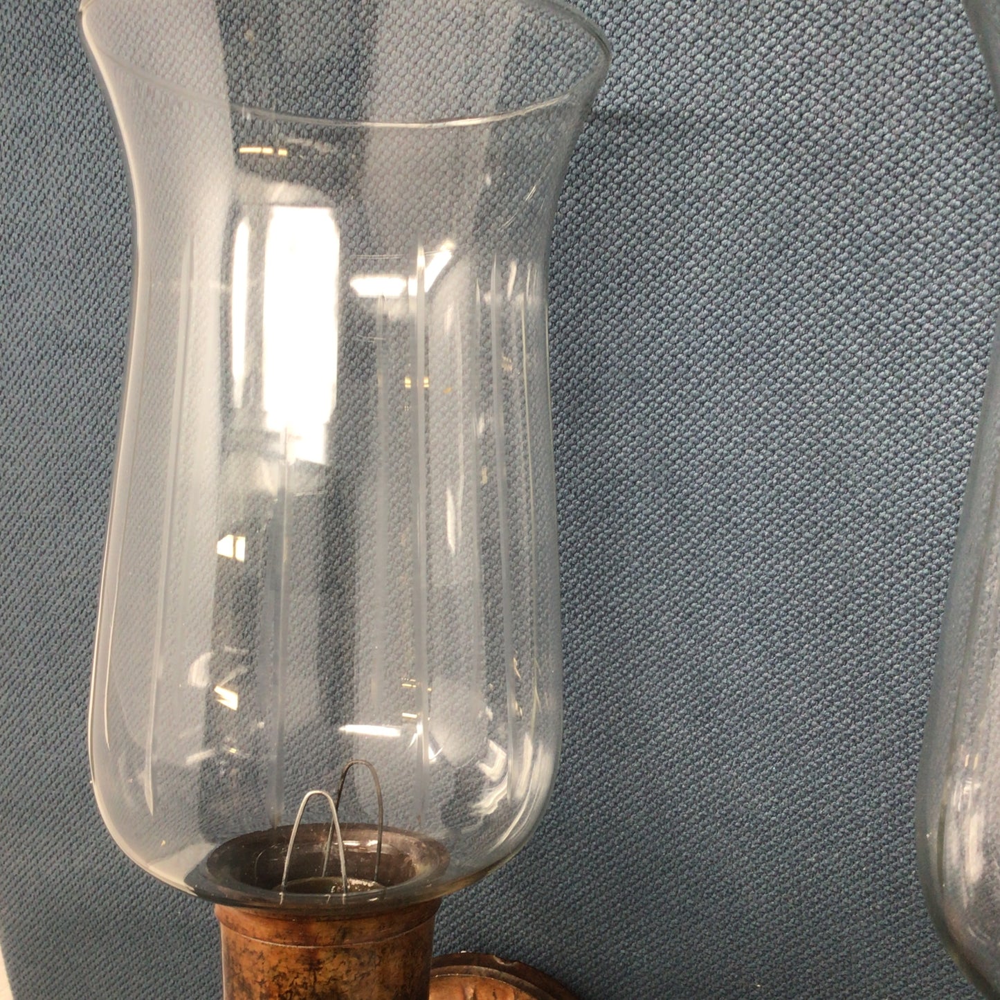 Set of 2 Vintage  Metal and Glass Candle Sconces