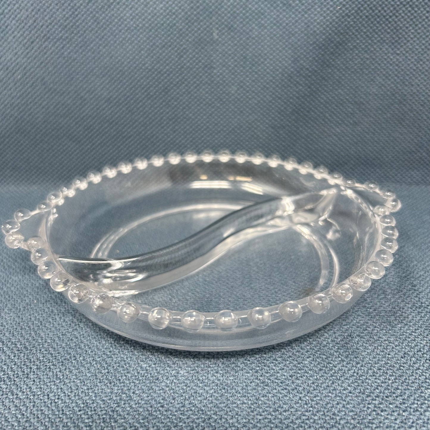 Imperial Candlewick Glass Divided Tray