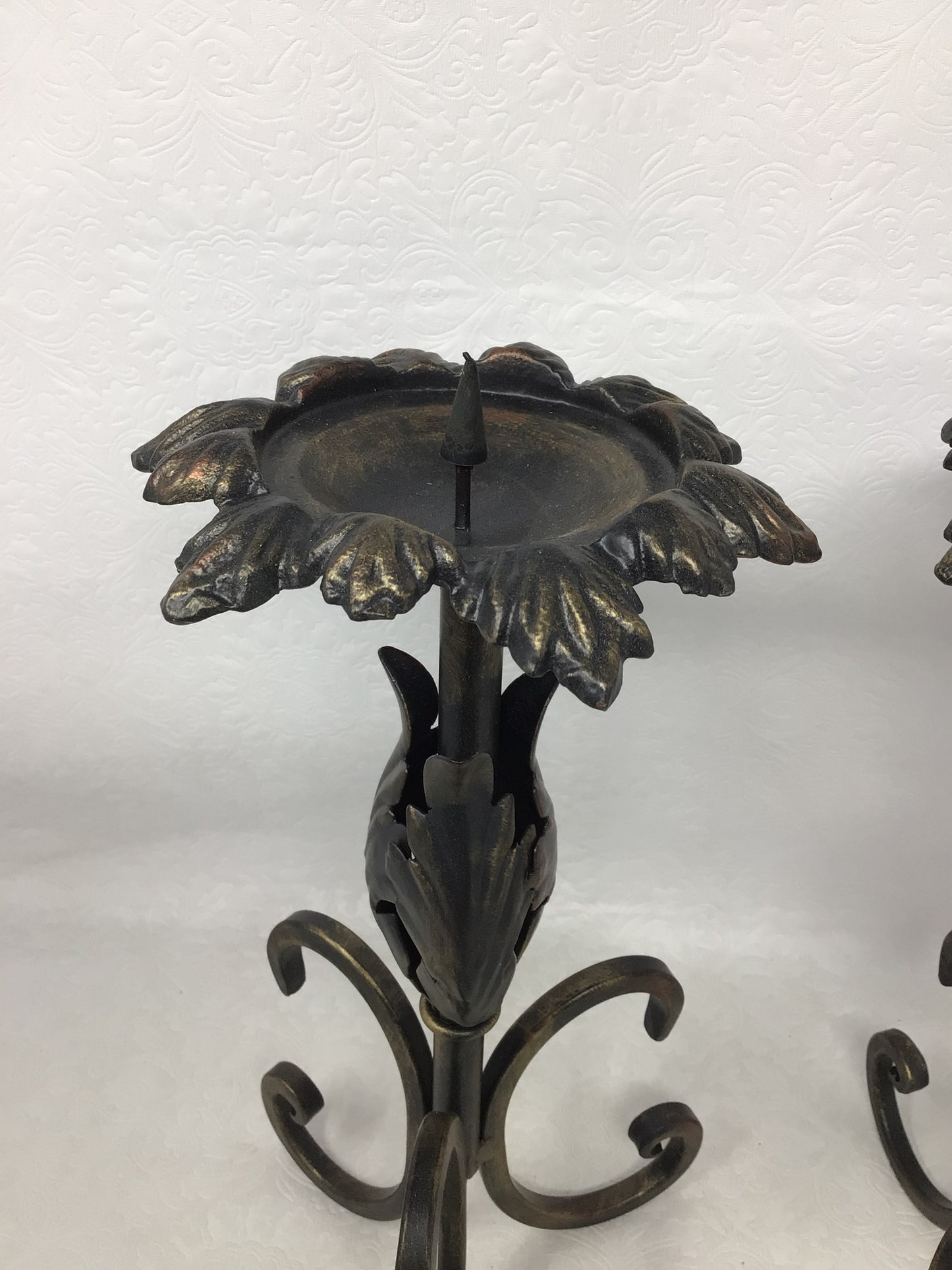 Pair of Wrought Iron Candle Holders