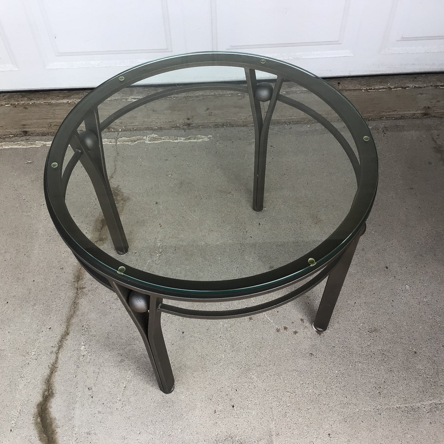 Round Glass Top Occasional Table