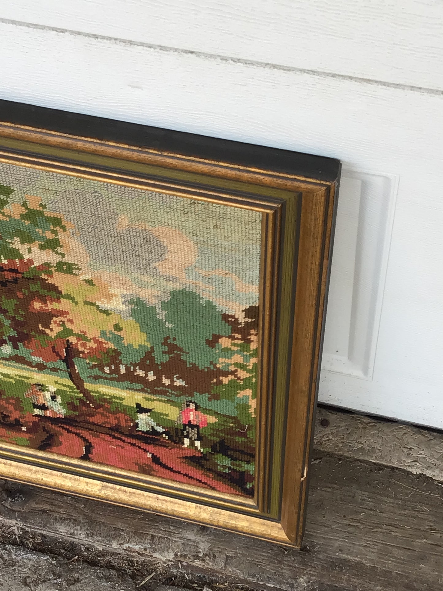 Vintage Needlepoint Tapestry Wall Decoration