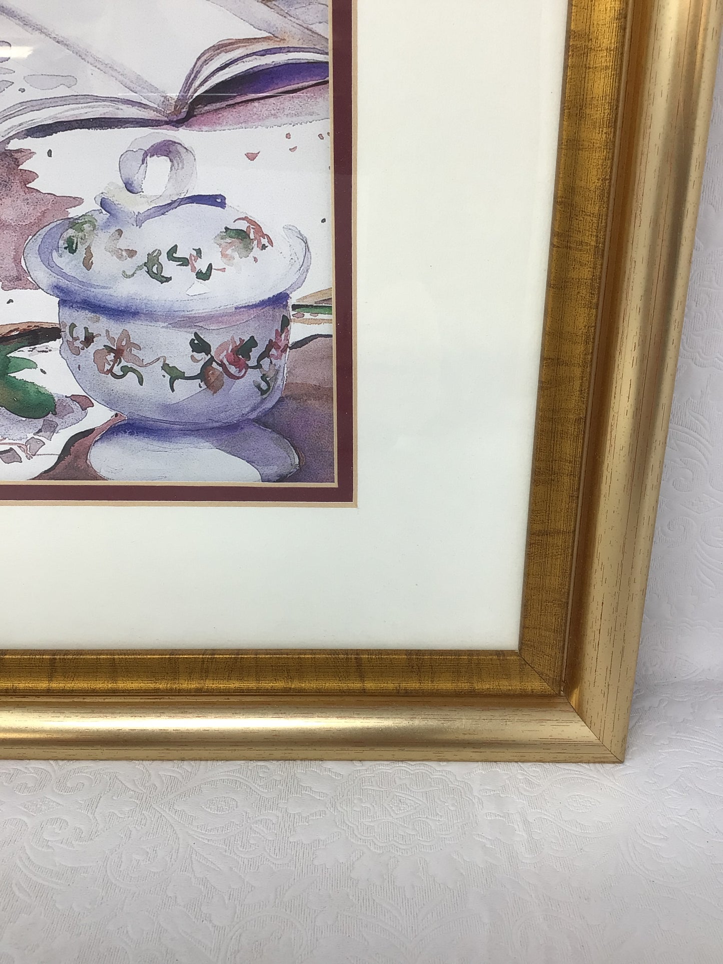 “Flowers and Books” Framed Art Piece