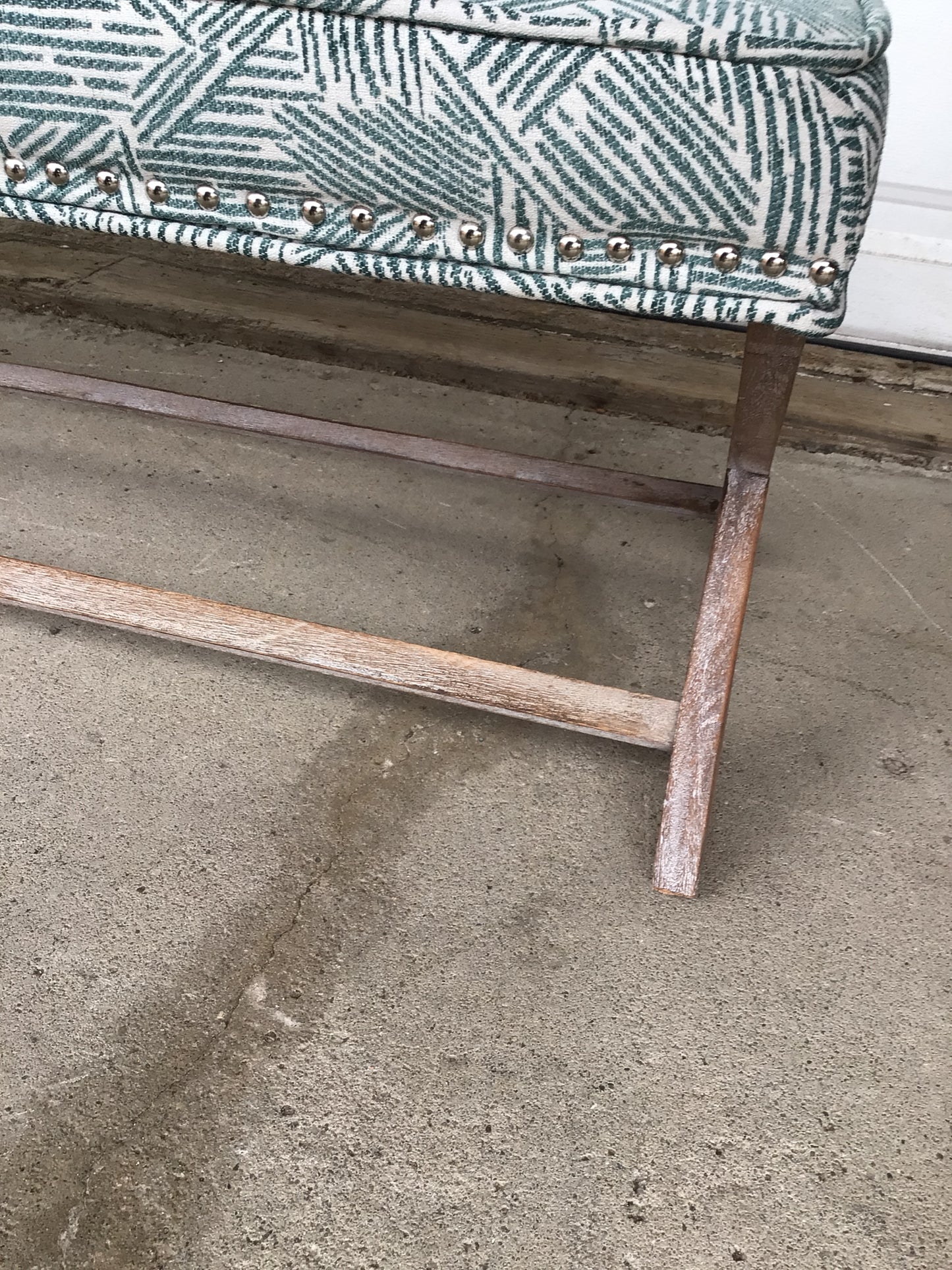 Teal & White Bench
