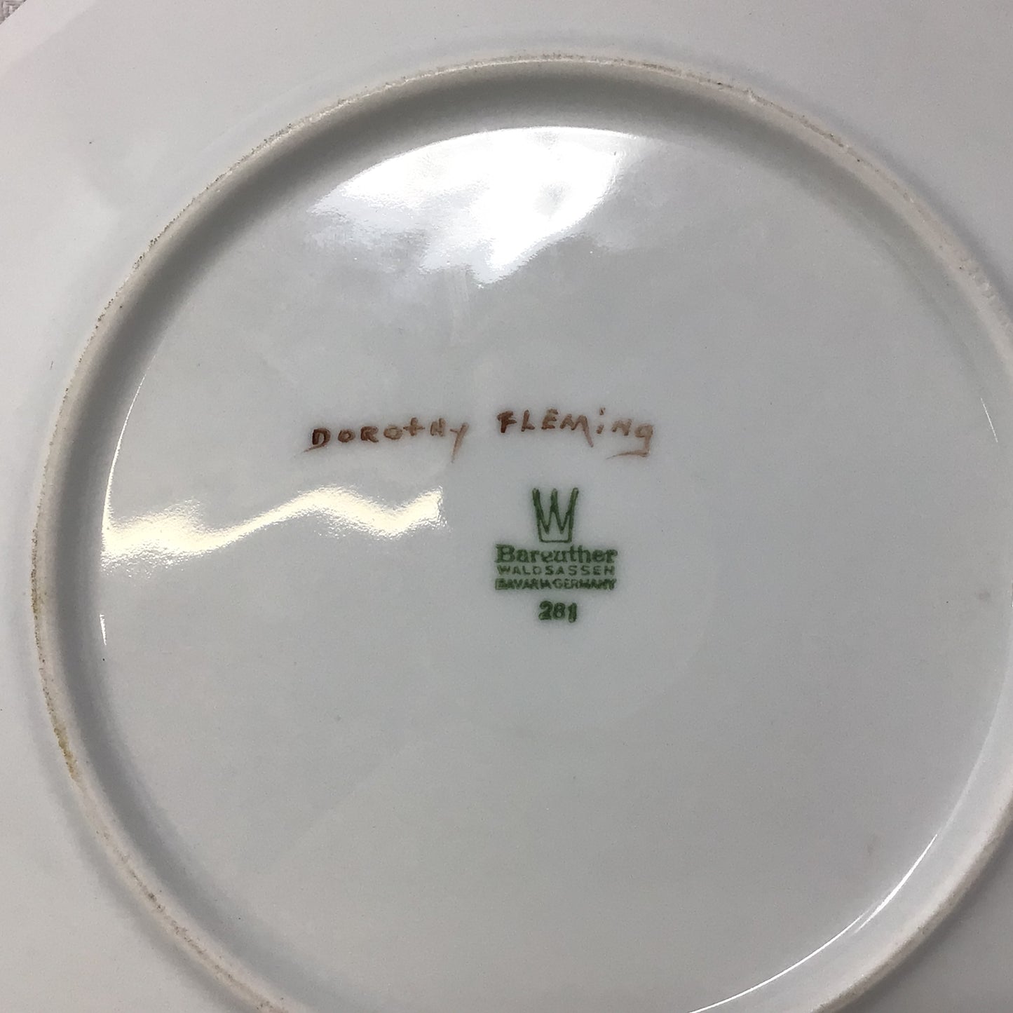 Hand Painted Dorothy Fleming Floral Plate