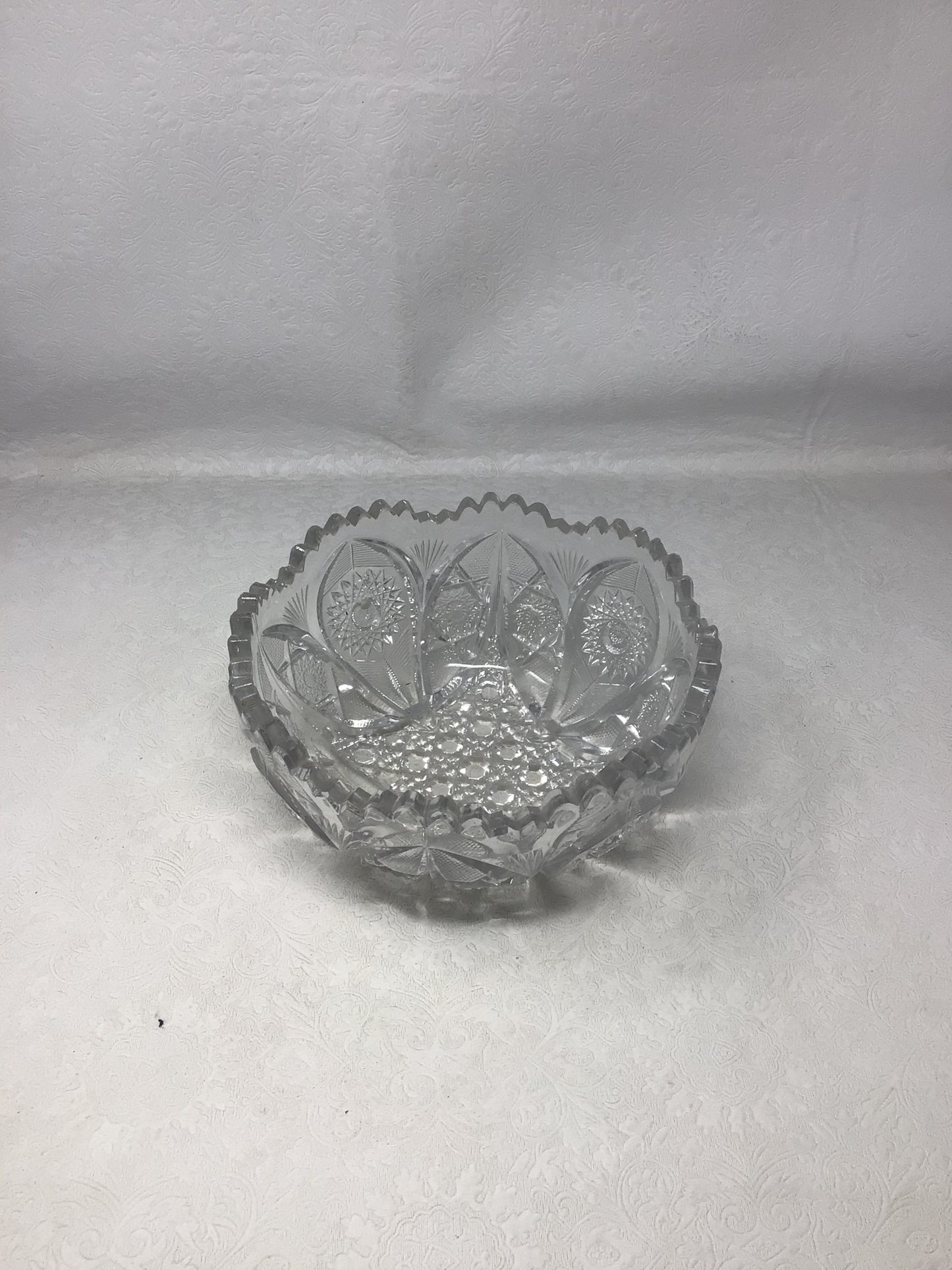 Antique American Brilliant Period Crystal Cut Glass Bowl