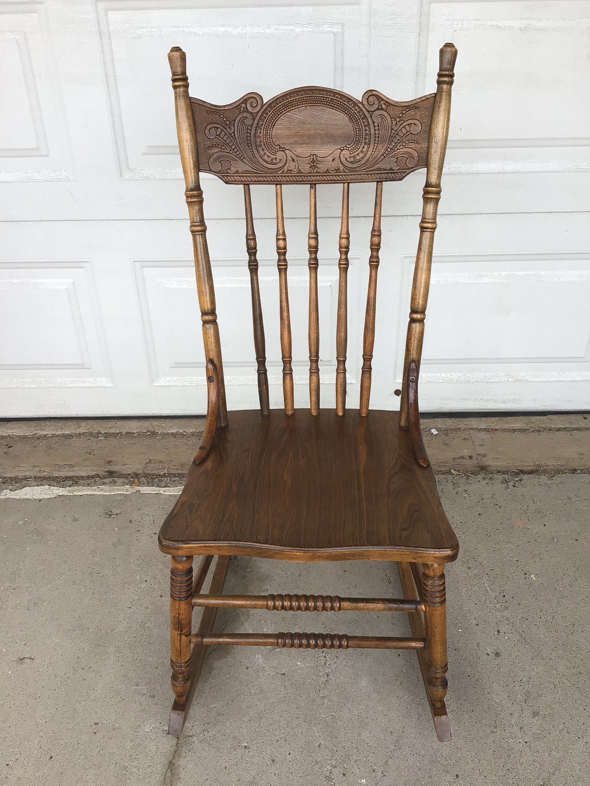 Vintage Press-back Rocking Chair