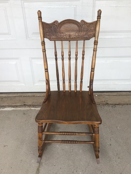 Vintage Press-back Rocking Chair