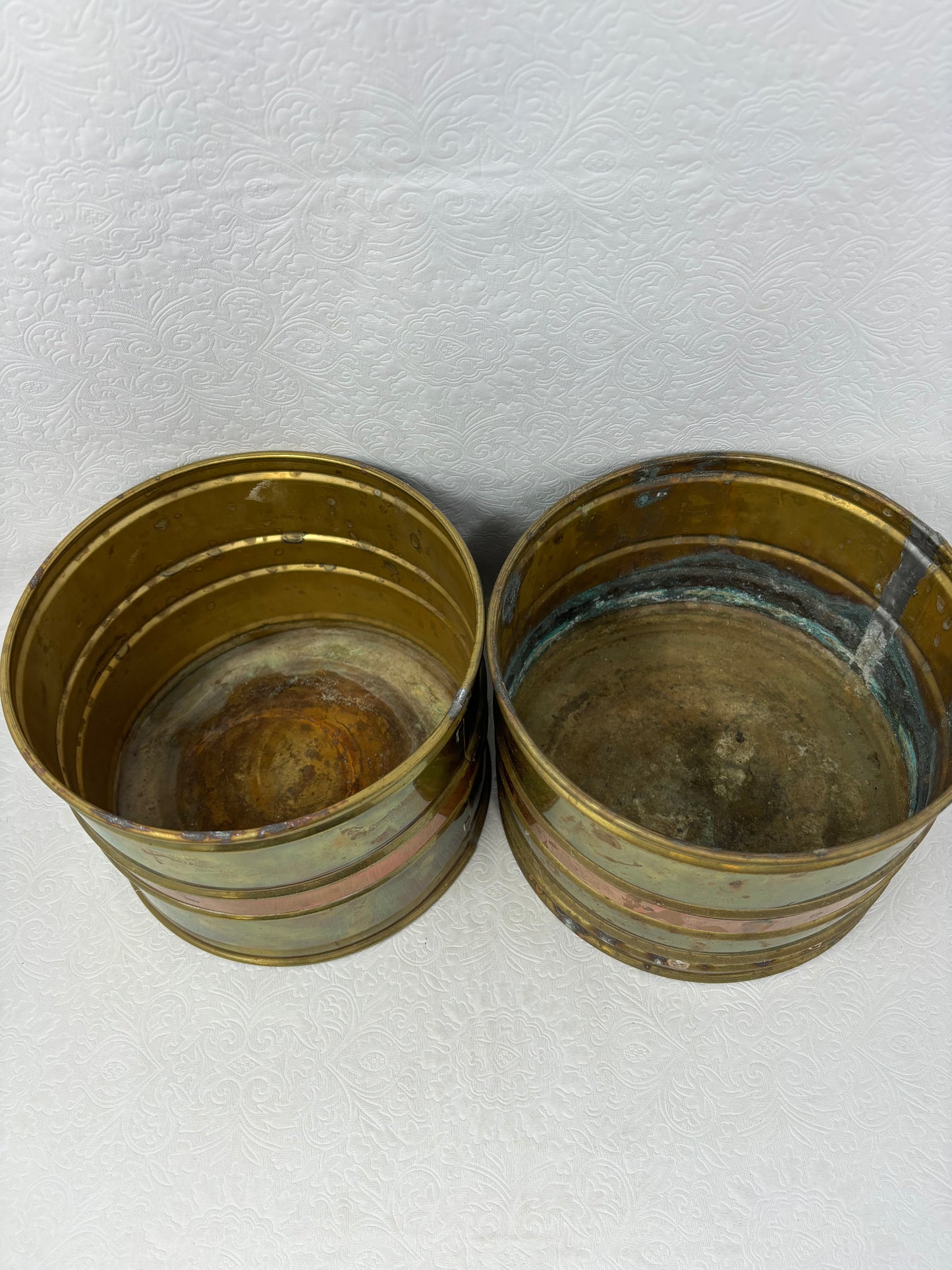 Vintage Set Of Brass Tins