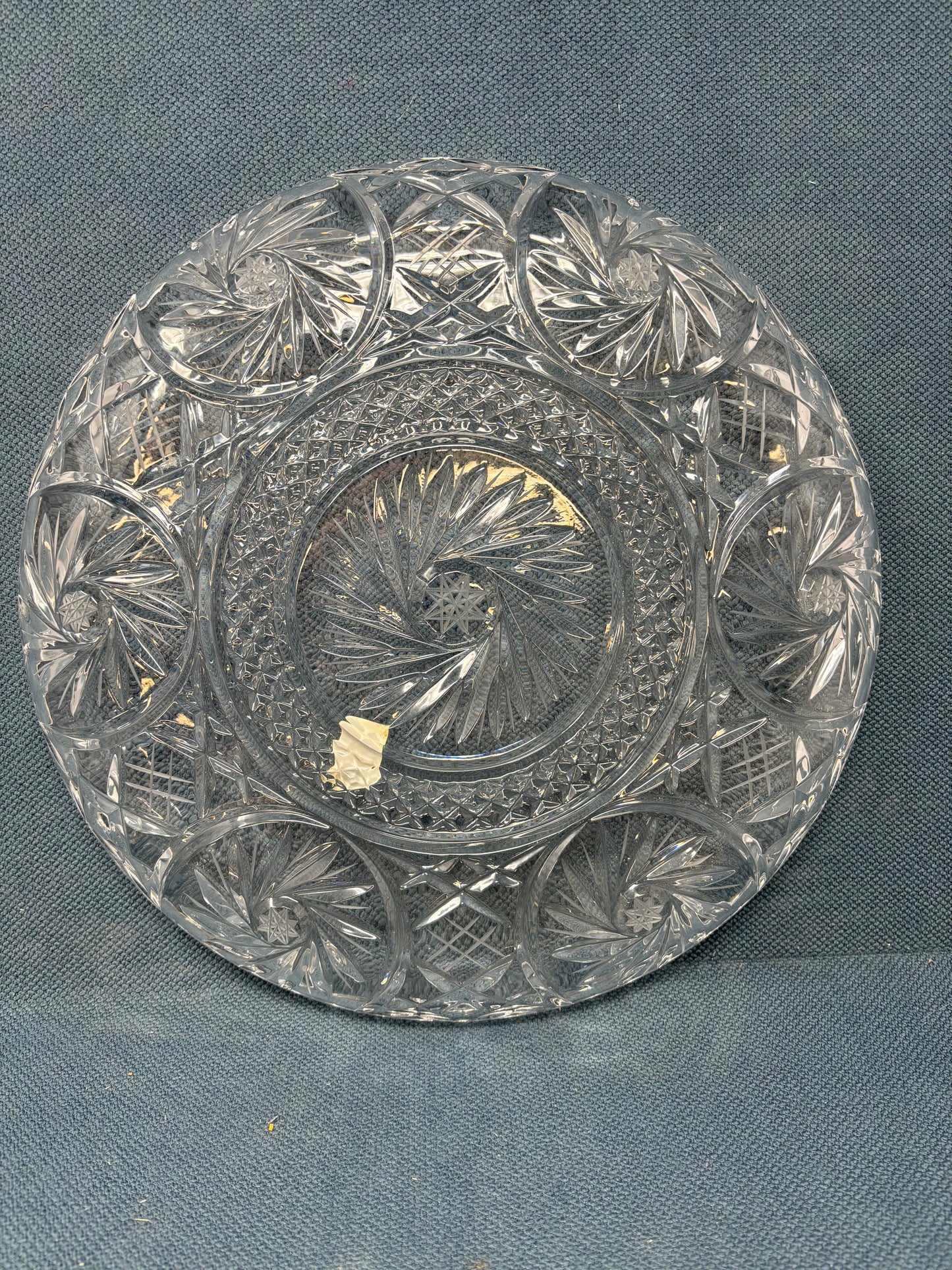 Vintage Hand Cut Lead Crystal Serving Dish