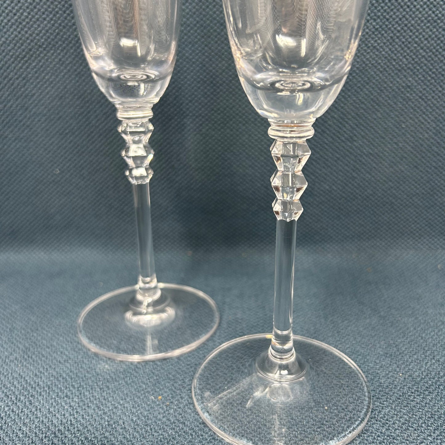 Set of 2 Crystal Glass Champagne Flute