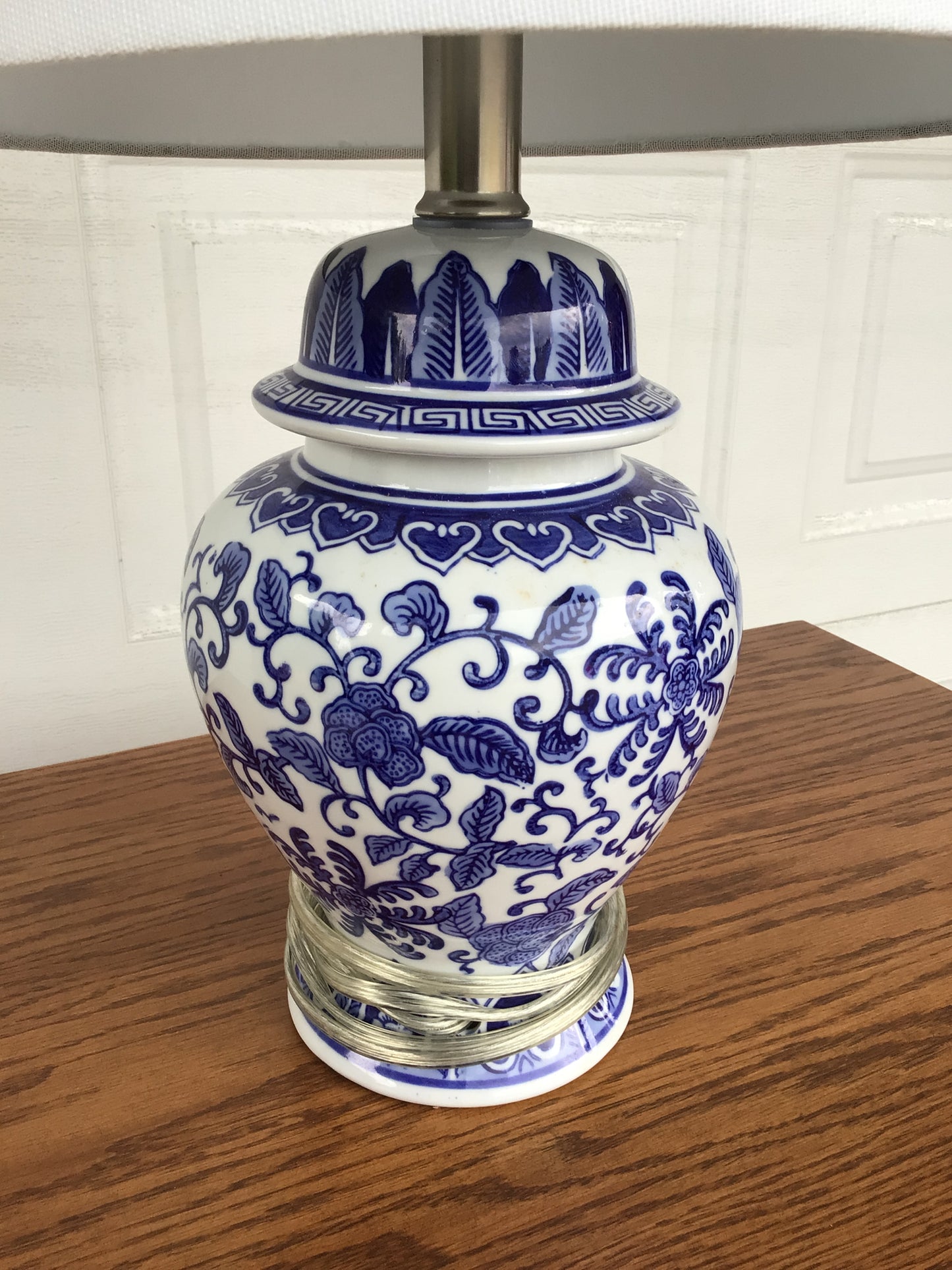 Ginger Jar Lamp with Silver Hardware