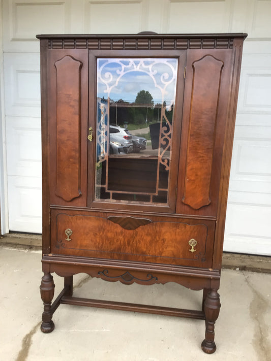 Antique Jacobean Revival China Cabinet