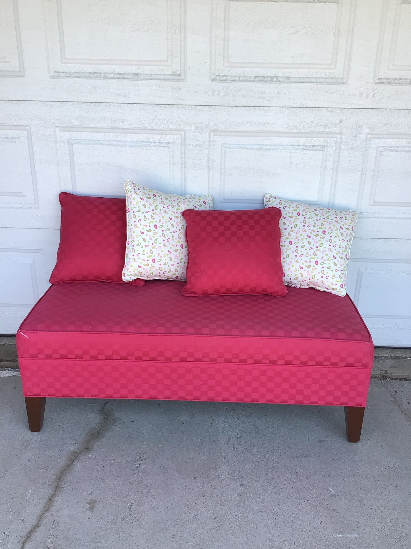 Pink Checkered Bench