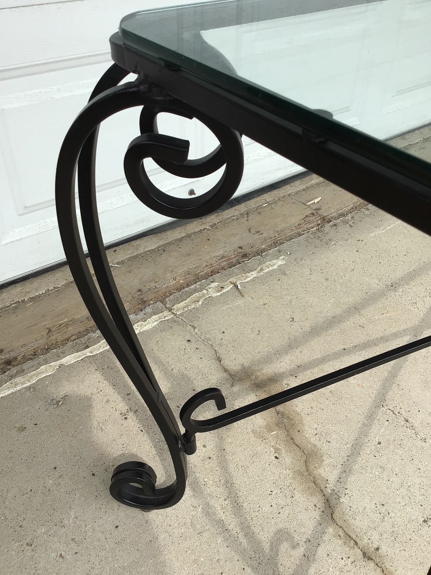 Glass and Metal Hallway Table