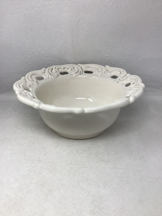 White Ceramic “The Cellar” Large Bowl