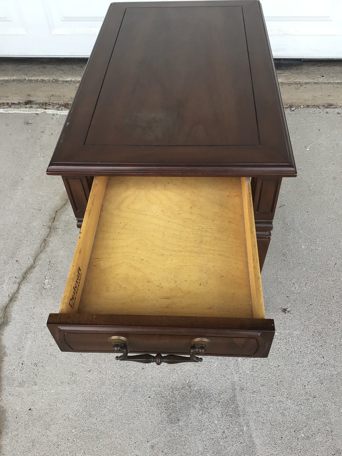 Dark Brown Wood Side Table