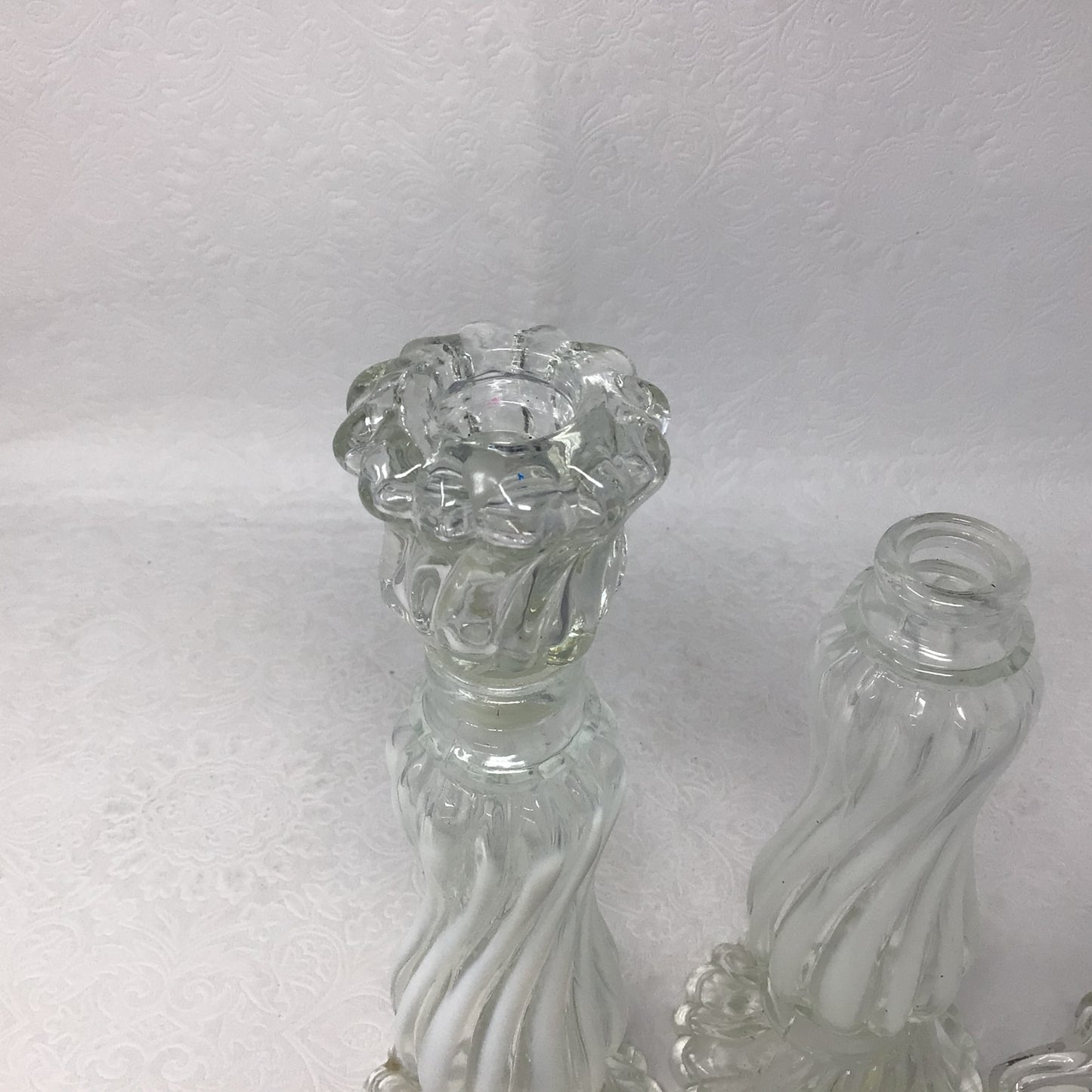 Avon Swirl Perfume Bottles/Candlestick Holders