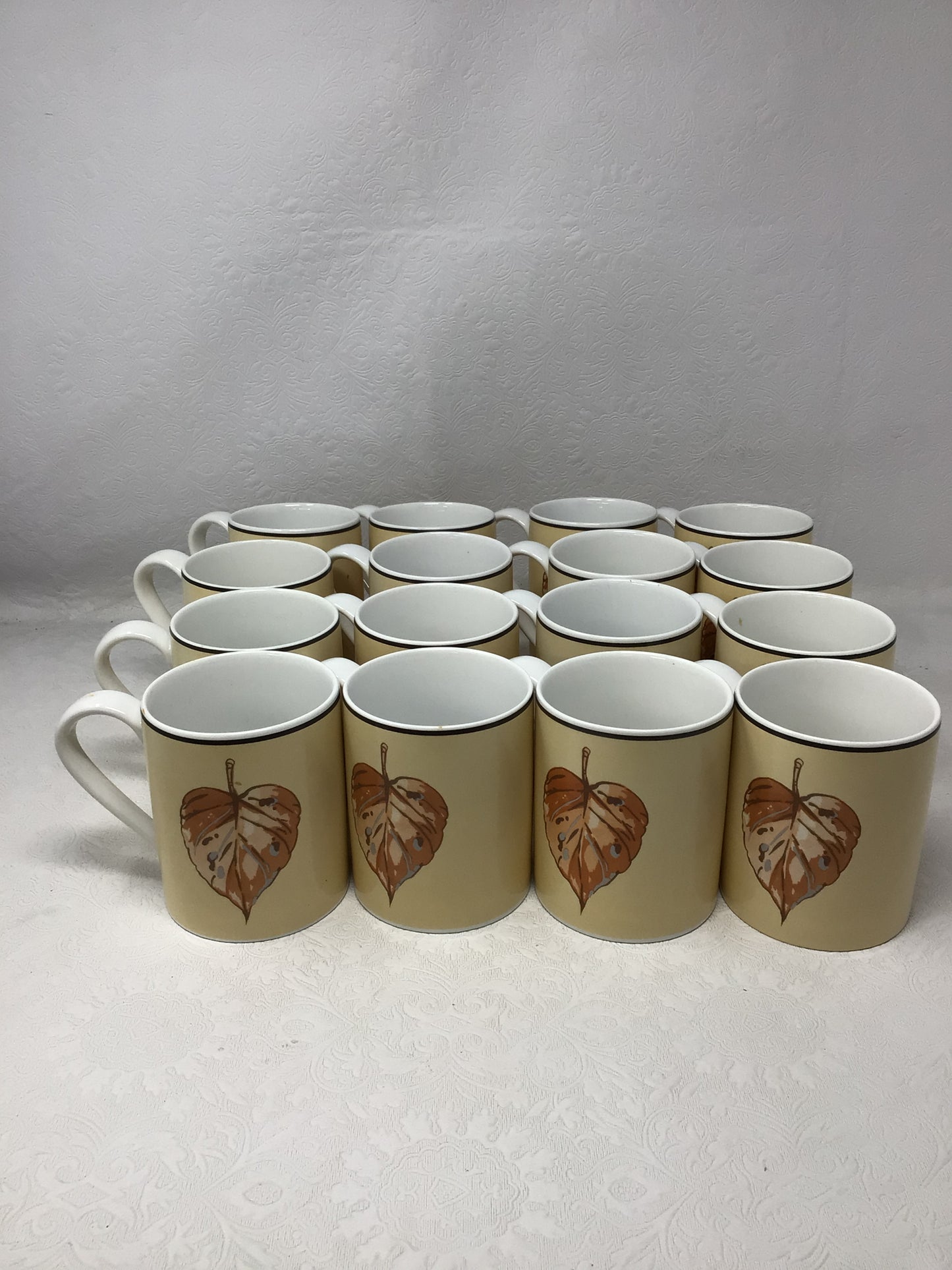 Vintage Corelle Stoneware Mugs In "Leaf Tanglewood"